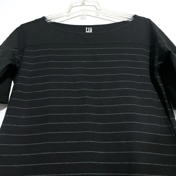 FIG Clothing Made in Canada Boat Neck Striped Tunic - Picture 1 of 10